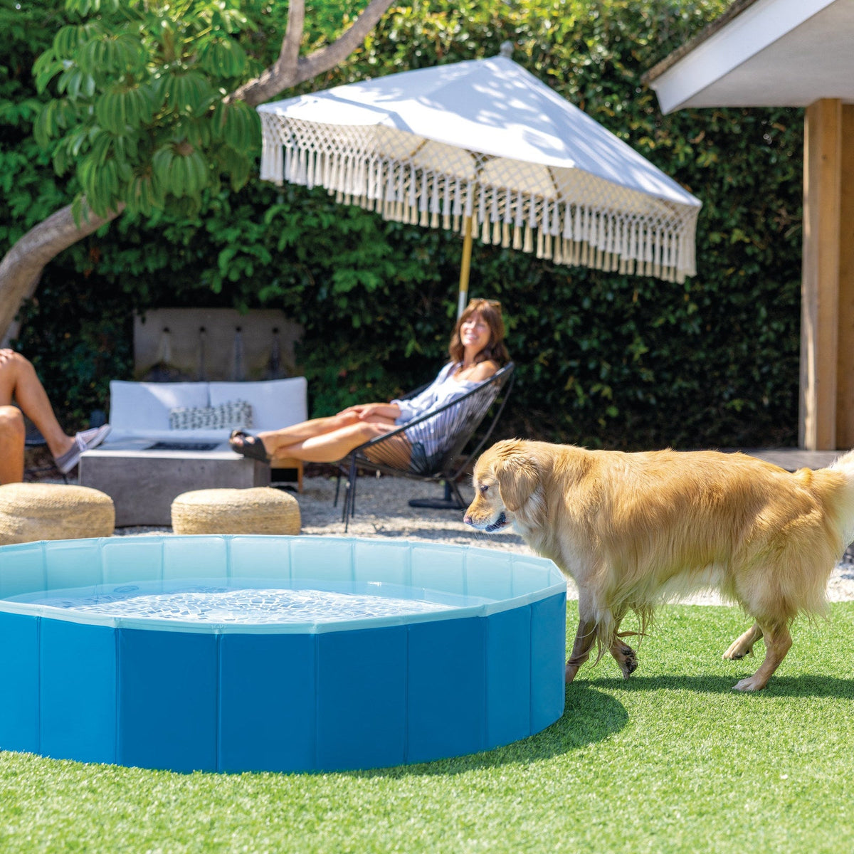 Piscina Plegable INTEX para Mascotas 152 x 30 cm - en uso