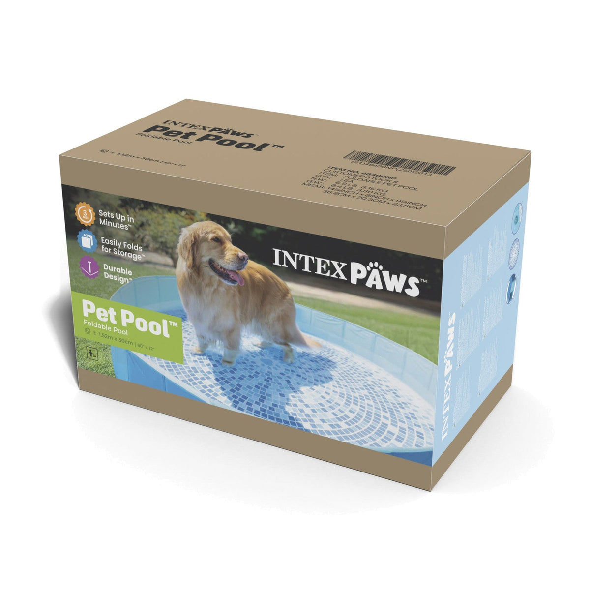Piscina Plegable INTEX para Mascotas 152 x 30 cm - caja