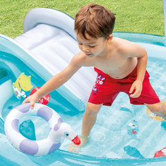 Centro de Juegos Inflable INTEX Gator con Tobogán y Pulverizador 201 x 170 x 84 cm - en uso 4