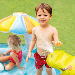 Centro de Juegos Inflable INTEX Gator con Tobogán y Pulverizador 201 x 170 x 84 cm - en uso 6
