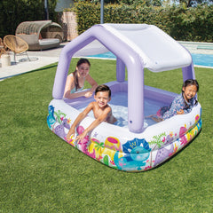 Piscina Inflable Infantil INTEX Sun Shade con Toldo 157 x 157 x 122 cm - en uso 7