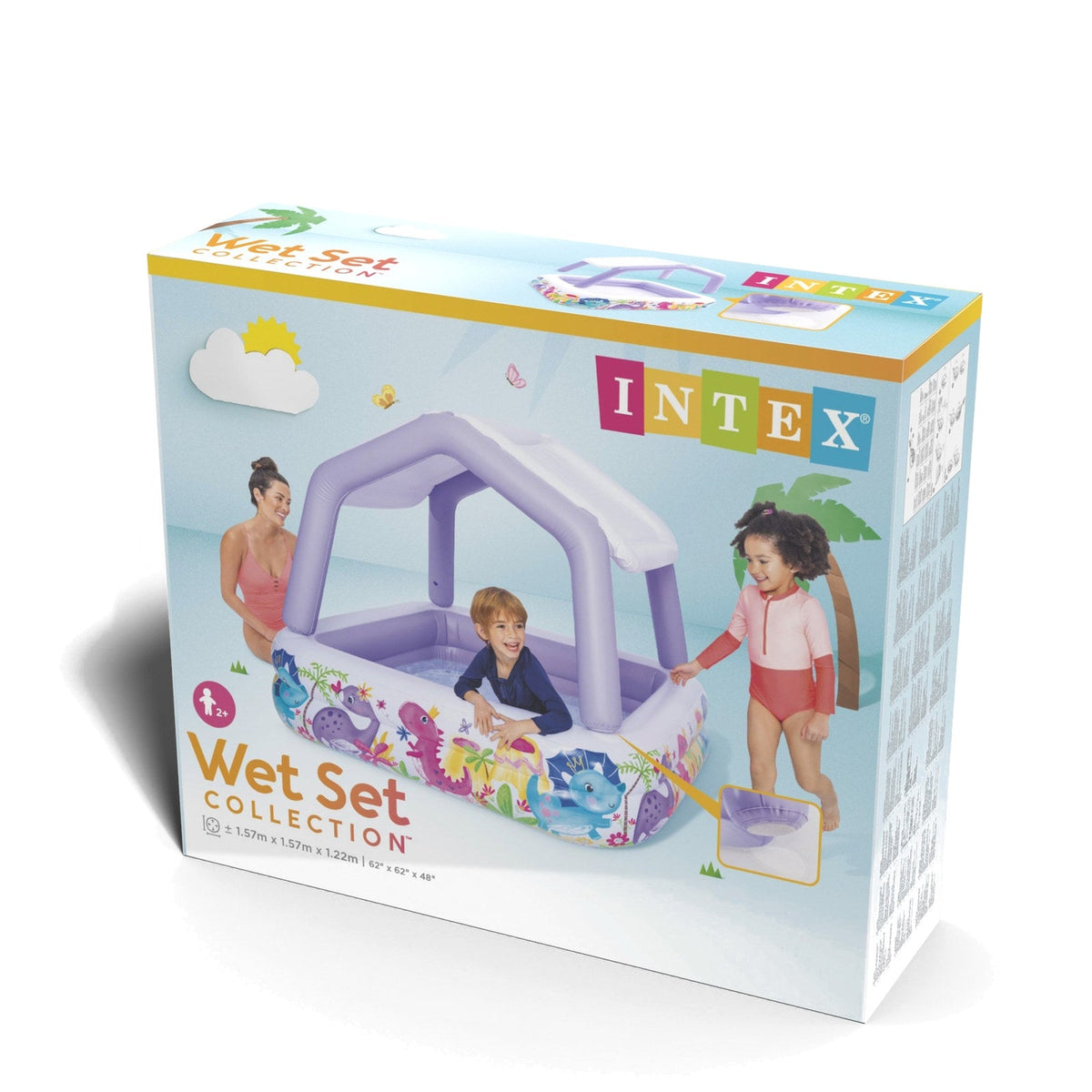 Piscina Inflable Infantil INTEX Sun Shade con Toldo 157 x 157 x 122 cm - caja 8