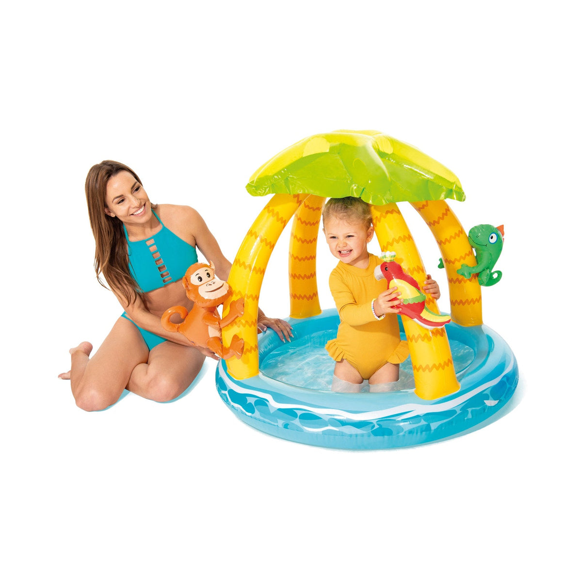 Piscina Inflable para Bebé INTEX Isla Tropical con Parasol 102 x 86 cm - en uso 2