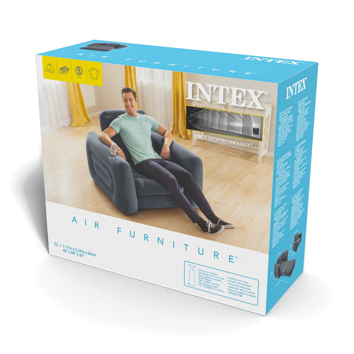 Sillón Cama Inflable INTEX Pull-Out Chair 117 x 224 x 66 cm - caja