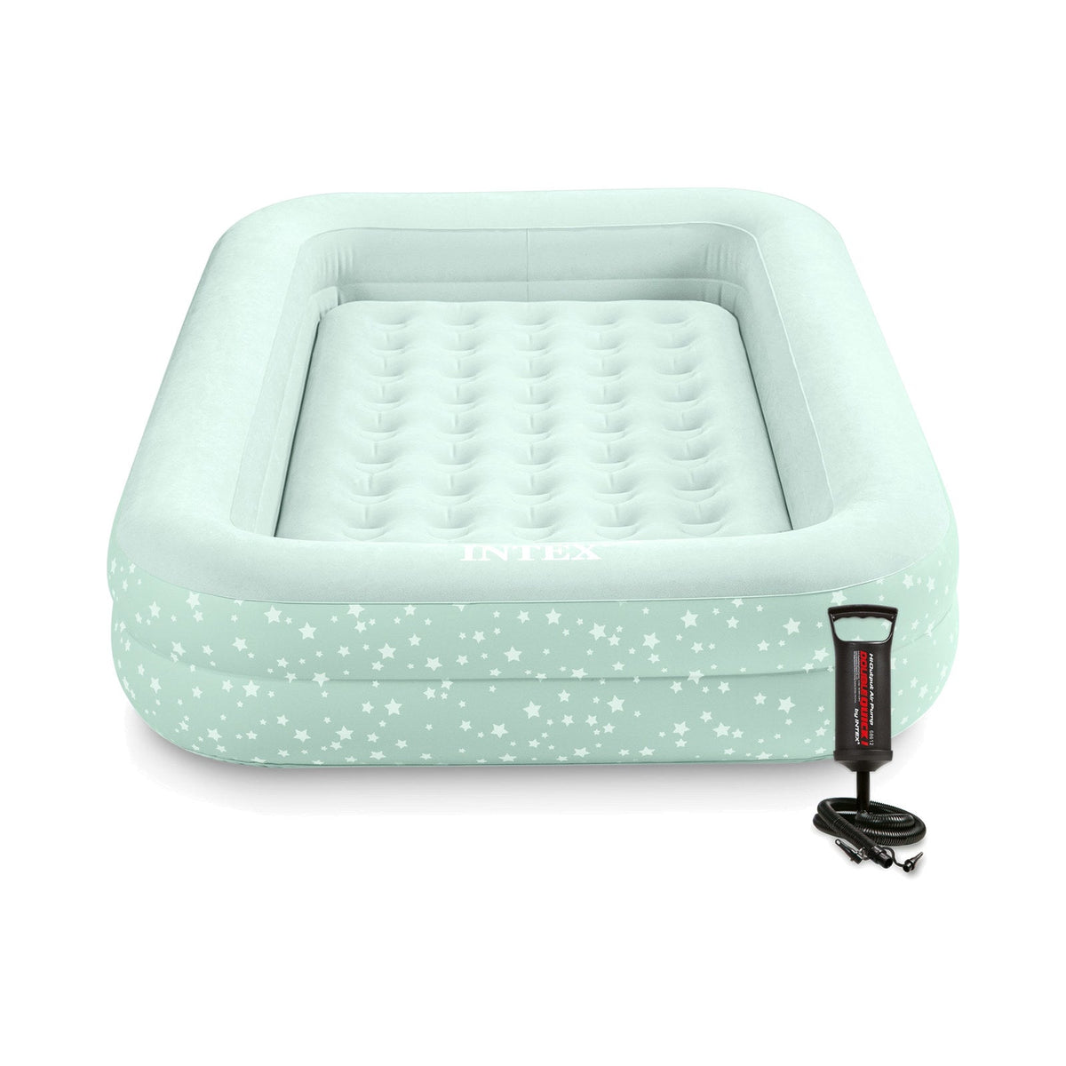 Colchón Inflable Infantil INTEX con Inflador Manual 107x168x25 cm Kidz Travel - con inflador