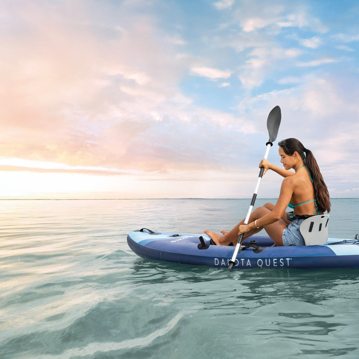 Kayak Inflable INTEX Dakota Quest Sit-On-Top para 1 Persona 320 x 89 cm - en uso 7