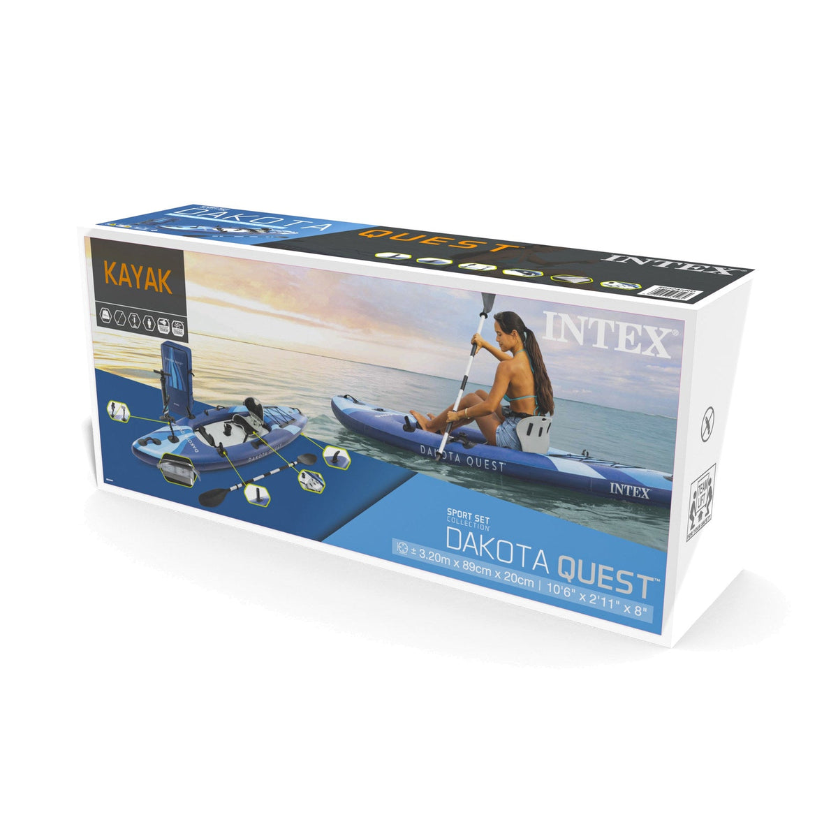 Kayak Inflable INTEX Dakota Quest Sit-On-Top para 1 Persona 320 x 89 cm - caja 8