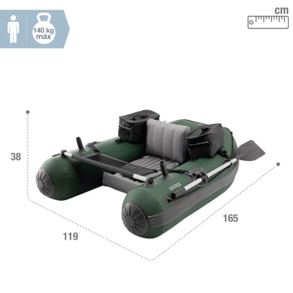 Pato de pesca Inflable Big Catch Pro INTEX con Remos e Inflador Incluidos
