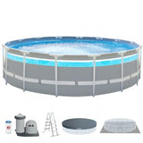 Piscina desmontable redonda INTEX Prism Frame Clearview Ventana panorámica 488 x 122cm, 19.156L