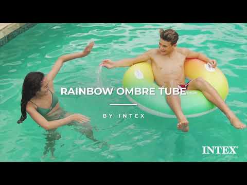 Flotador Anillo Inflable INTEX Rueda Gigante Rainbow 122 cm