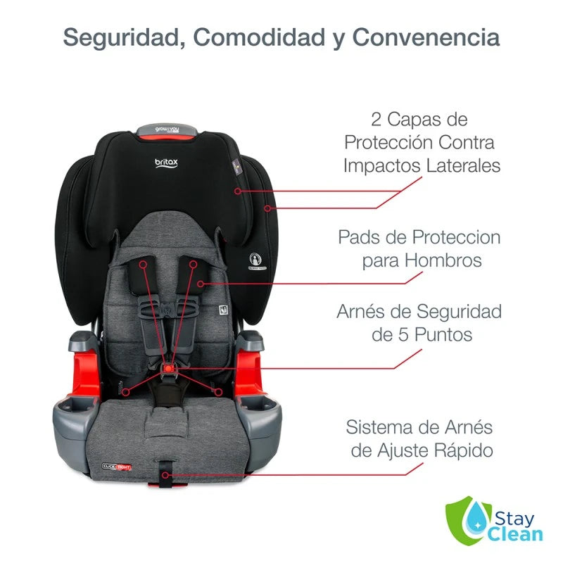 Silla Auto Butaca BRITAX Grow With You ClickTight Stainless