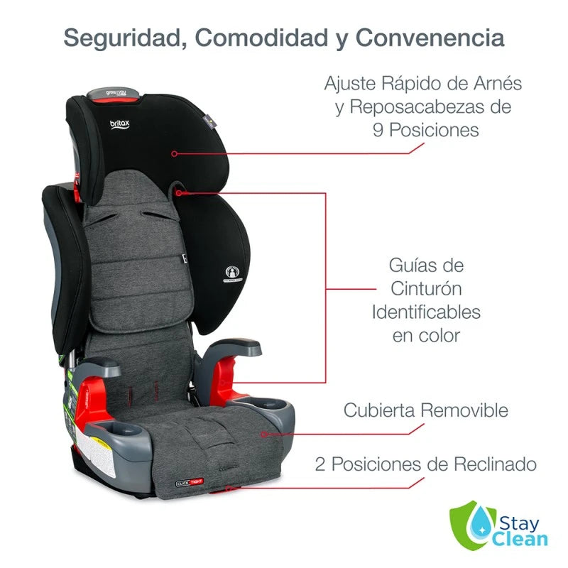 Silla Auto Butaca BRITAX Grow With You ClickTight Stainless