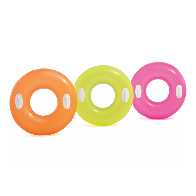 Flotador Inflable Anillo con Asas Intex Colores POP, 76cm