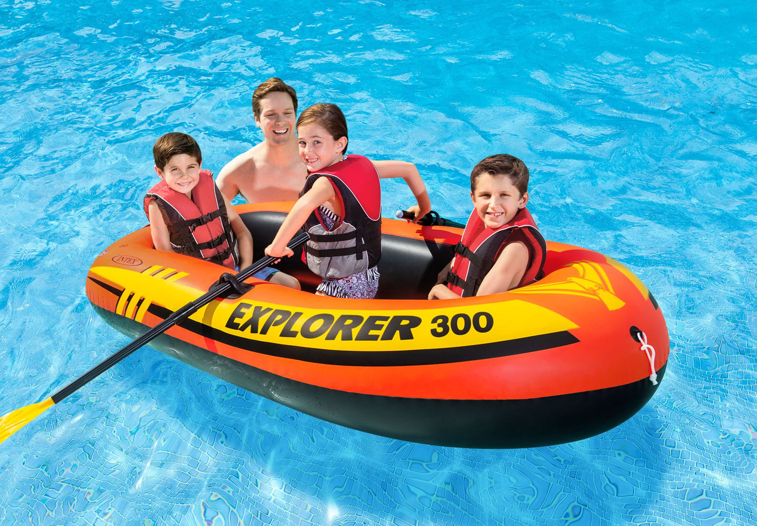 Set Bote Inflable INTEX Explorer 300, 2.11m x 1.17m x 41cm