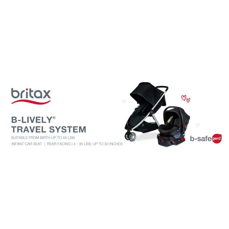 Coche Travel System BRITAX B-Lively/ B-Safe Gen2 Eclipse Black