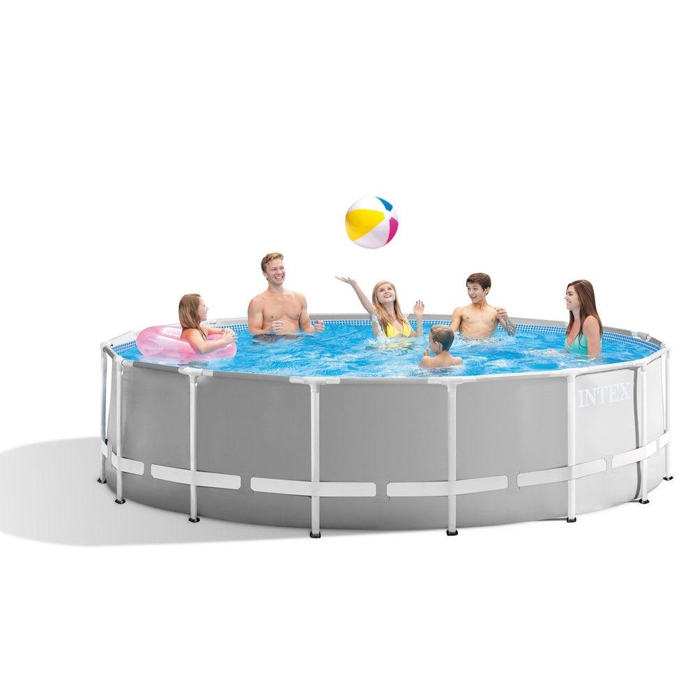 Piscina Estructural Redonda INTEX Prism Frame 457m x 122m, 16.805L. Con Bomba, Escalera y Cobertor