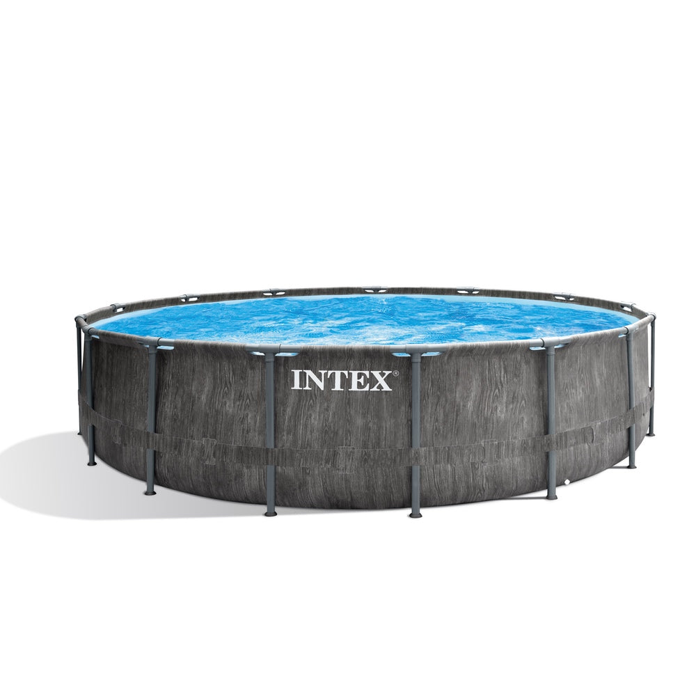 Piscina Estructural Redonda INTEX Prism Frame Greywood Premium, 457 x 122 cm, 16.805 L