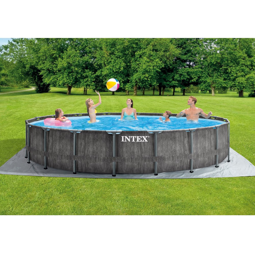 Piscina Estructural Redonda INTEX Prism Frame Greywood, 5.49m x 1.22m, 24.311 Litros