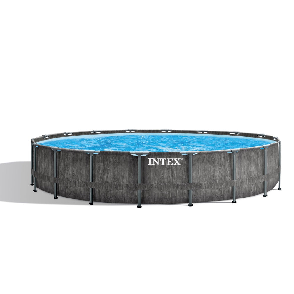 Piscina Estructural Redonda INTEX Prism Frame Greywood, 5.49m x 1.22m, 24.311 Litros