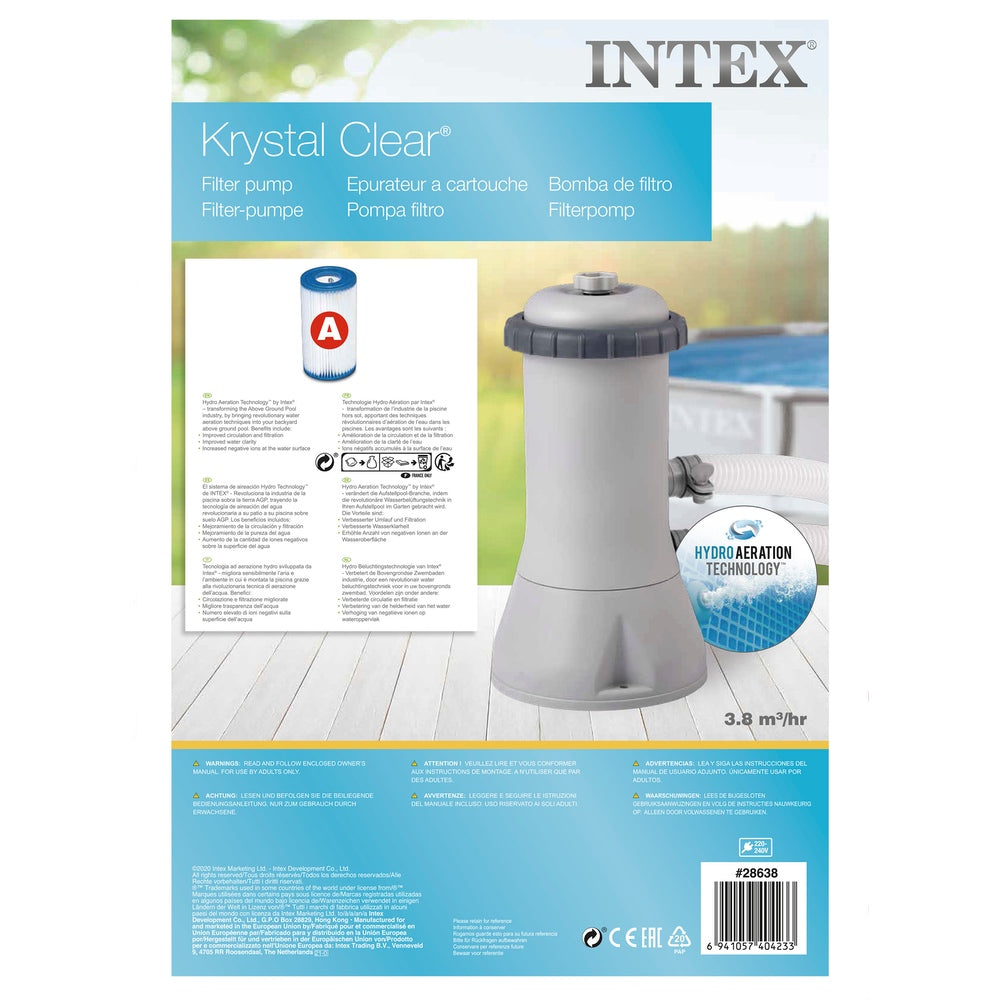 Bomba de Filtro INTEX Krystal Clear, 3.785 Litros/Hora