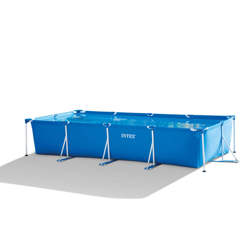 Piscina Estructural Rectangular INTEX Metal Frame, 4.50m x 2.20m x 84cm, 7.127L, con Bomba