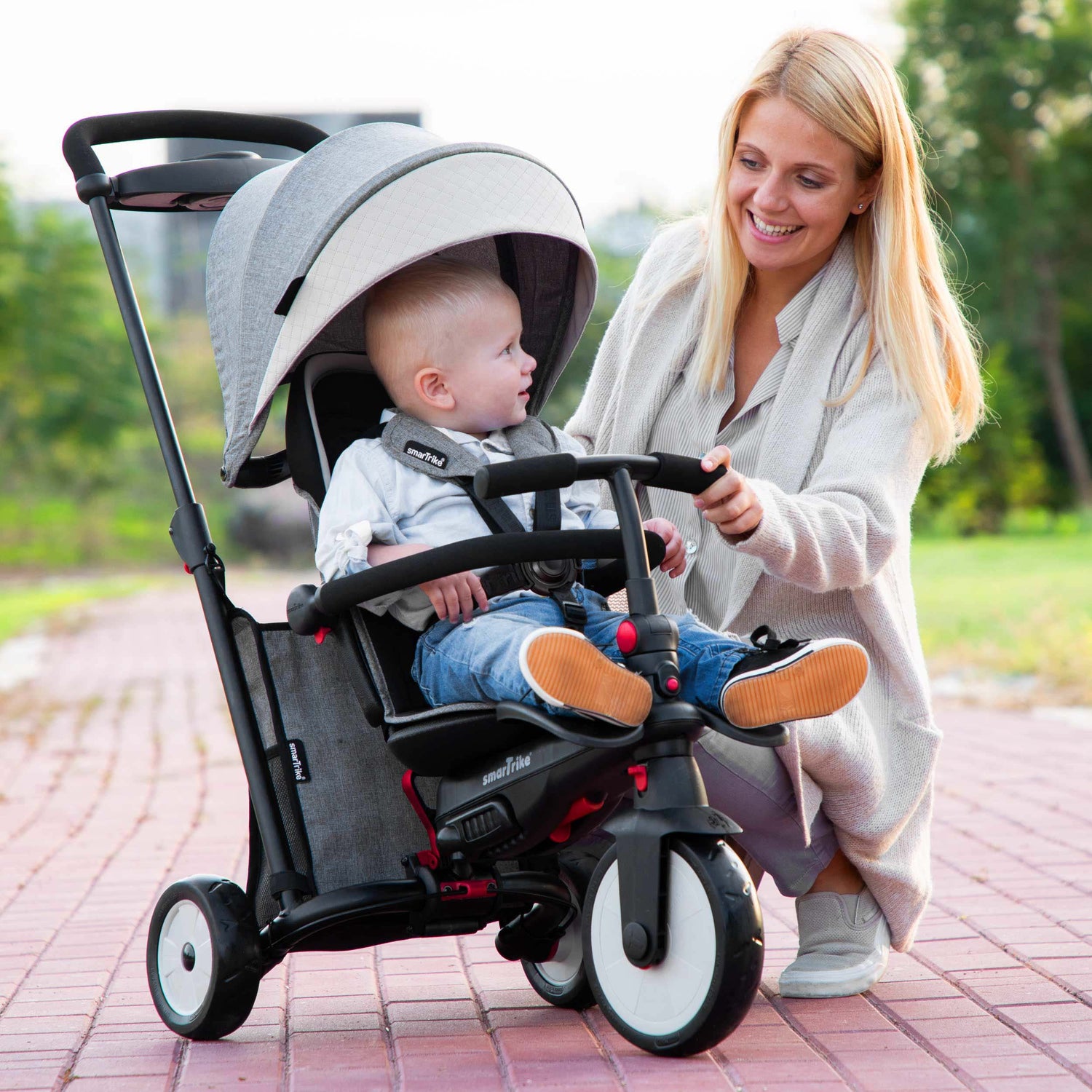 Triciclo 7 Etapas SMARTRIKE STR5 Folding Stroller Trike, Melange Gray