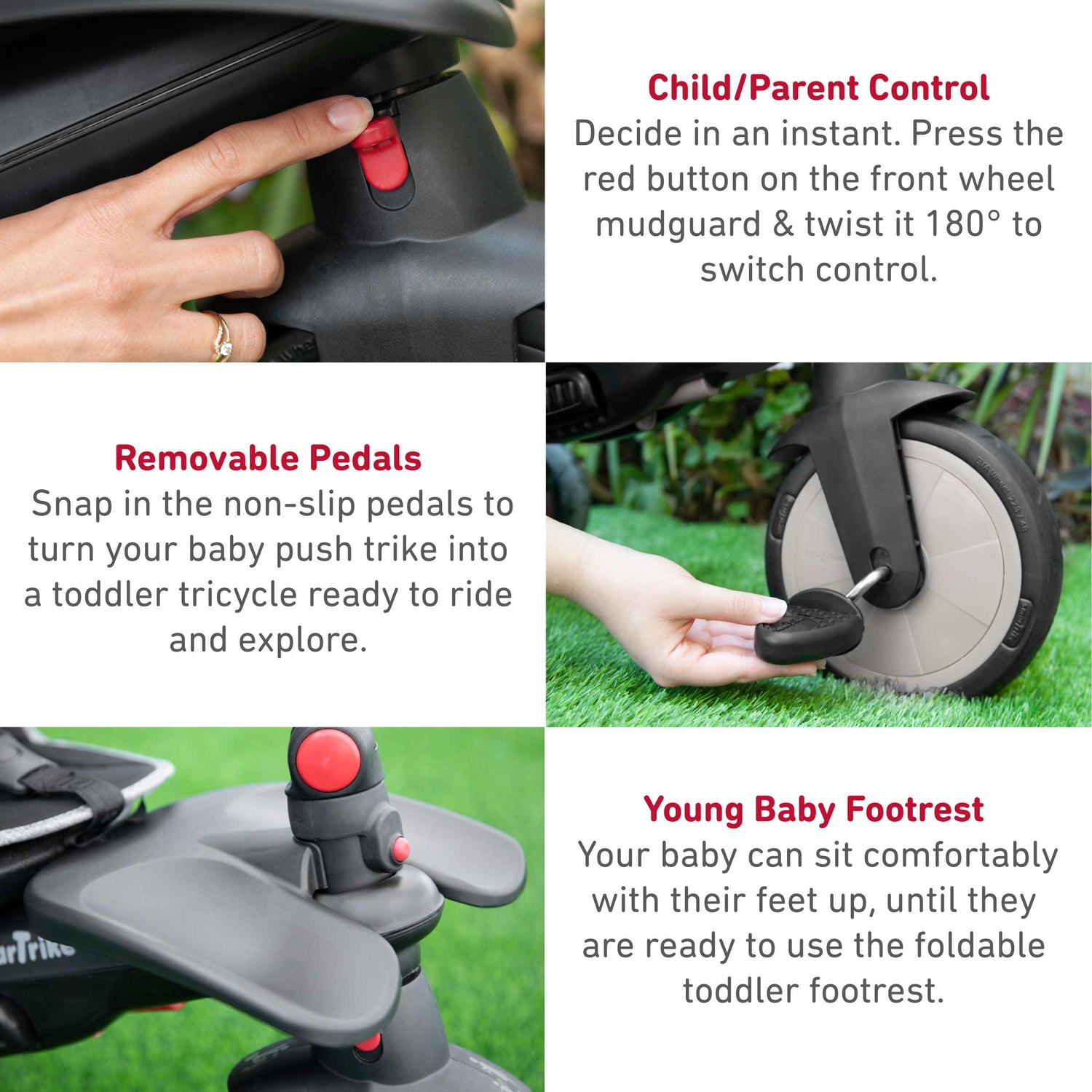 Triciclo 7 Etapas SMARTRIKE STR5 Folding Stroller Trike, Melange Gray