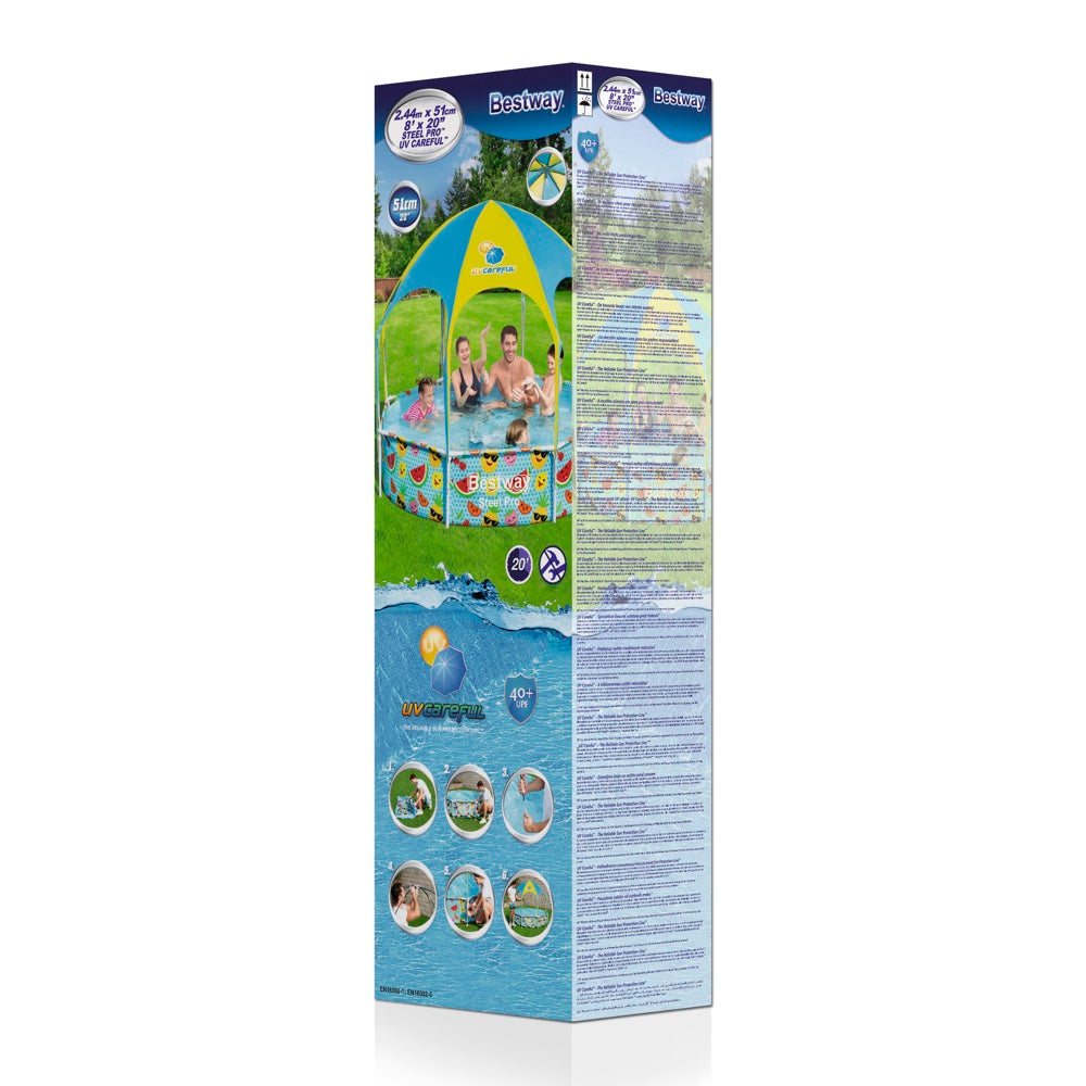 Piscina Estructural con Techo Bestway UV Careful Splash-in-Shade Play 2.44m x 51cm