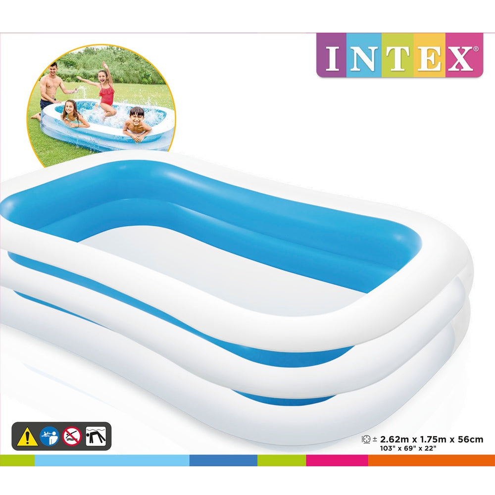 Piscina Inflable Familiar INTEX Rectangular 262 x 175 x 56 cm - Summer Fun
