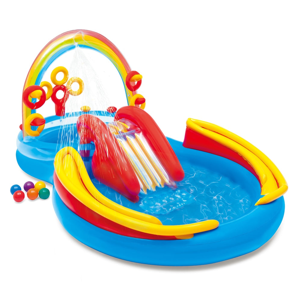 Piscina Centro de Juegos Inflable Arcoíris INTEX