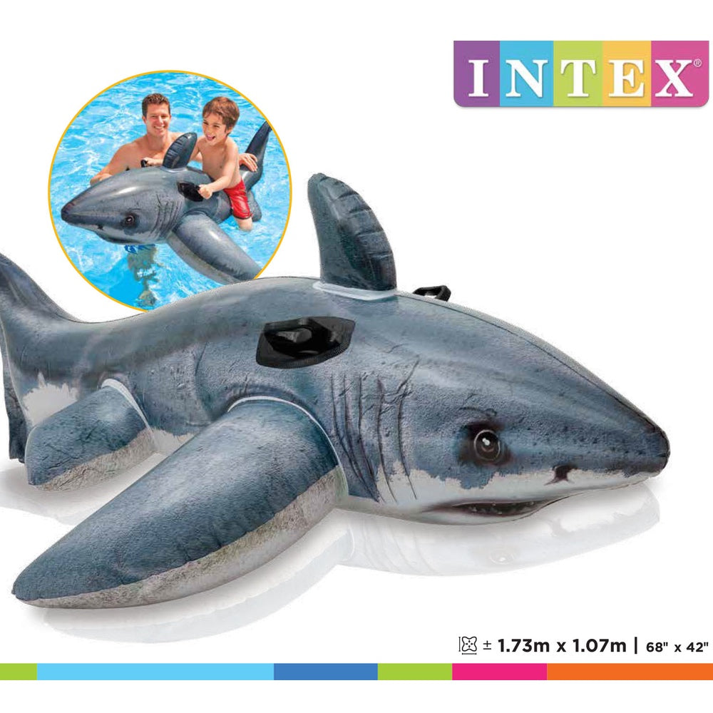 Flotador Inflable INTEX Tiburón Montable 173x107 cm