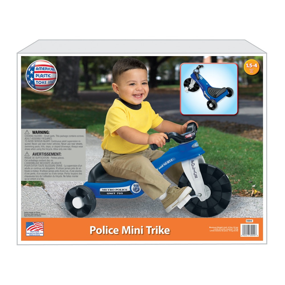 Triciclo AMERICAN PLASTIC Police Mini Trike