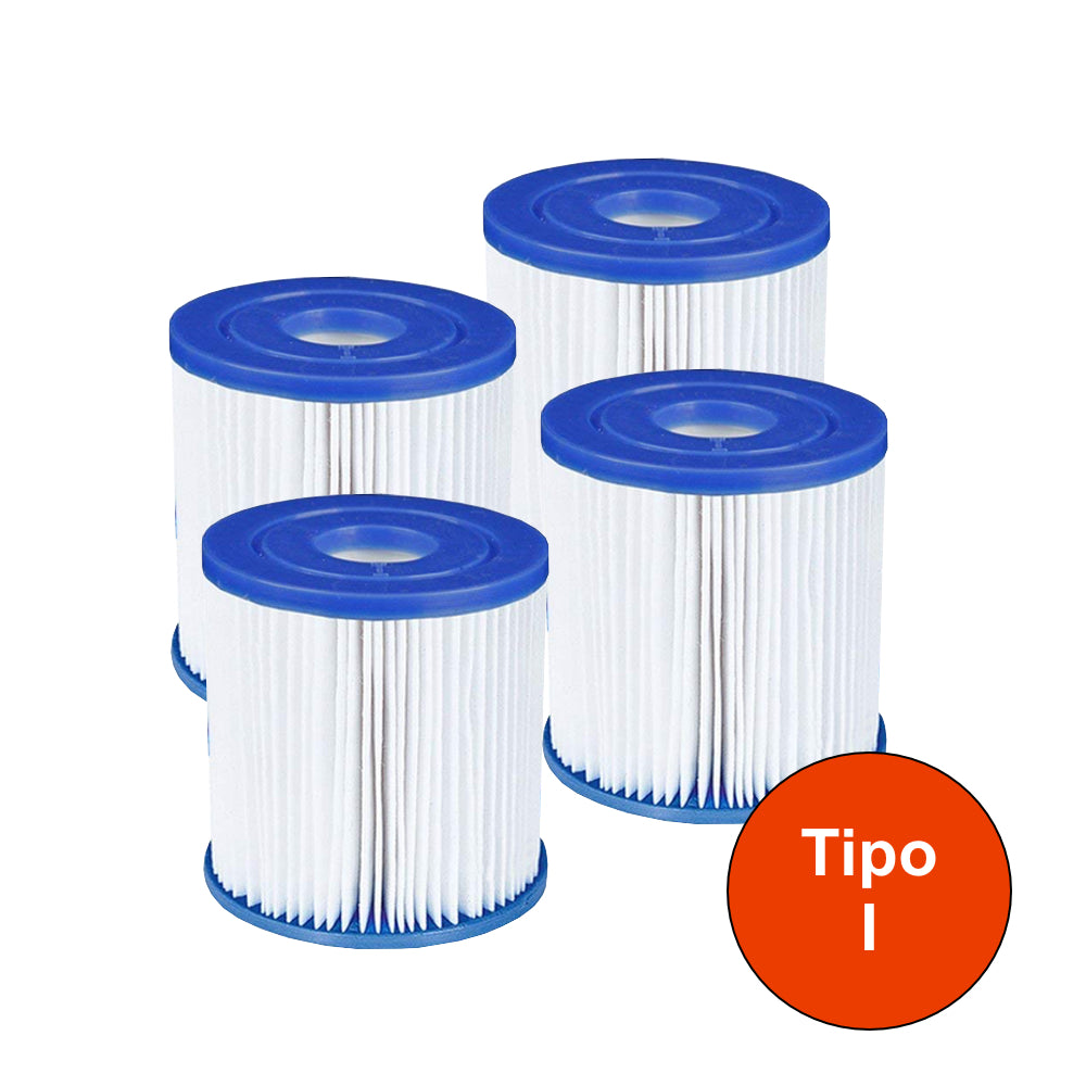 Repuesto Cartucho de Filtro Bestway Tipo I para Bomba Filtrante 1.249 Litros/Hora, Pack 4 Un.