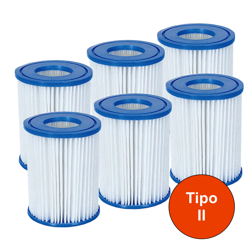 Repuesto Cartucho de Filtro Bestway Tipo II para Bomba Filtrante 2006 / 3028 Litros/Hora, Pack 6 Un.